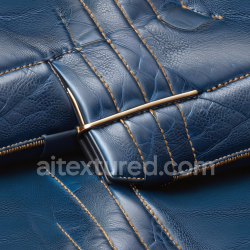 seamless Seamless 3D Blue Crocodile Grain Leather PBR Texture with Detailed Stitching and Metallic Accents texture 8k free download PBR
