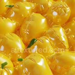 seamless Seamless 3D Inflated Vinyl Pillow PBR Texture in Vibrant Yellow texture 8k free download PBR