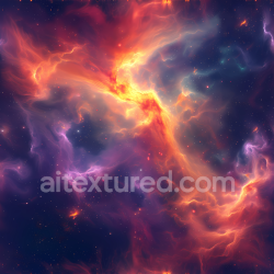 seamless Seamless 3D Space PBR Texture Featuring Fiery Nebula Clouds and Starfield texture 8k free download PBR