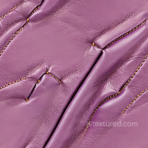 Lavender Glossy Stitched Leather PBR Texture with Wrinkles and Fine Grain seamless Leather PBR texture
