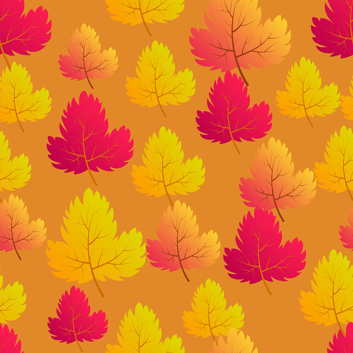 Featuring Vibrant Autumn Leaves in Warm Gradient Colors seamless PBR texture preview
