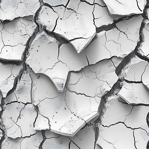 Cracked Dry Earth Texture with Large Deep Fissures and Light Gray Surface seamless Cracked & Holes PBR texture