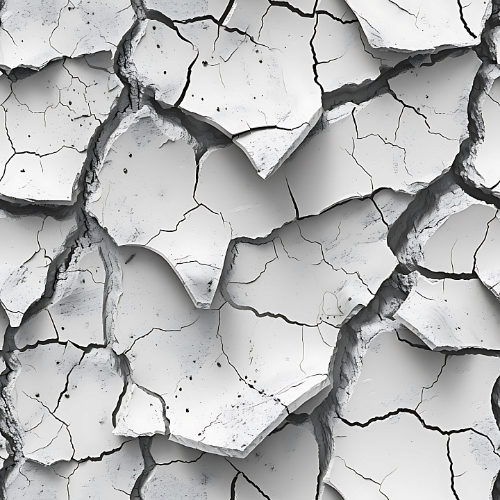 Cracked Dry Earth with Large Deep Fissures and Light Gray Surface seamless PBR texture preview