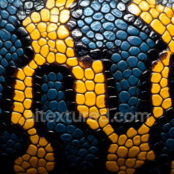 seamless Seamless 3D Reptilian Skin PBR Texture Featuring Vibrant Yellow and Blue Scales texture 8k free download PBR