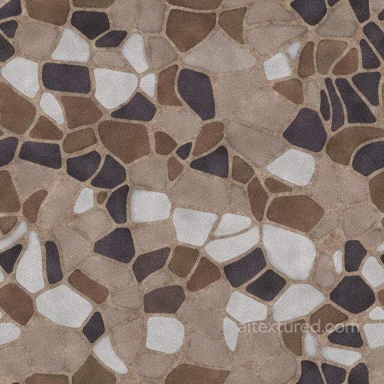 Pebble Mosaic Floor or Wall Texture | Free PBR Rock texture preview