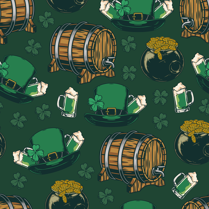 Featuring St Patrick's Themed Illustrations seamless PBR texture preview
