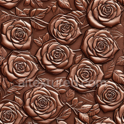 seamless Seamless 3D embossed rose leather PBR texture with rich brown tones texture 8k free download PBR