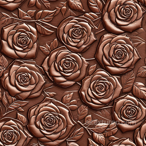 embossed rose leather PBR texture with rich brown tones seamless Leather PBR texture