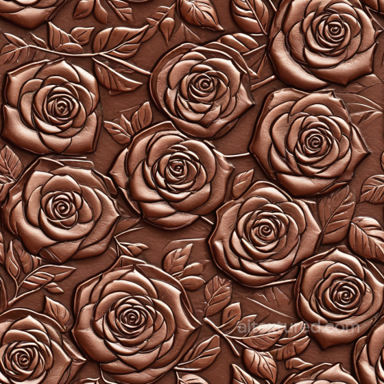 embossed rose leather PBR texture with rich brown tones Leather texture preview