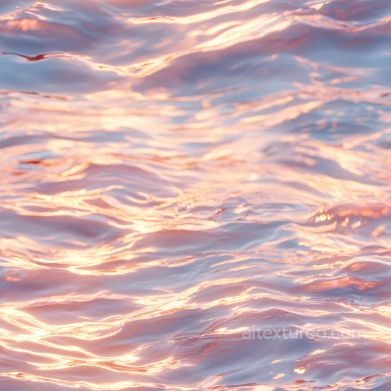 Water PBR Texture Featuring Reflective, Sunset-Tinted Ripples Water texture preview