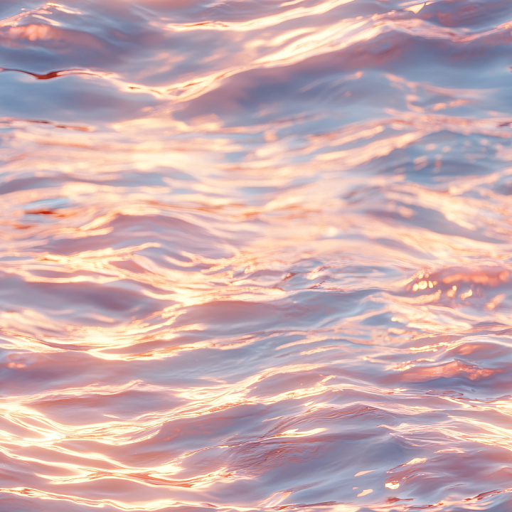 Water Featuring Reflective, Sunset-Tinted Ripples seamless PBR texture preview