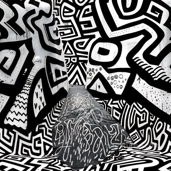 Of Bold Black And White Graffiti With Abstract Tribal Patterns Graffiti texture preview