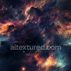 seamless Seamless 3D Space PBR Texture Featuring Fiery Nebula Clouds and Starfield texture 8k free download PBR