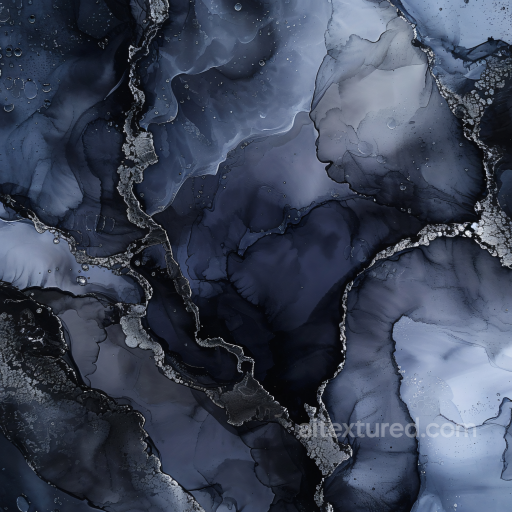 Alcohol Ink PBR Texture Featuring Smoky Navy Blue Fluid Veins texture preview