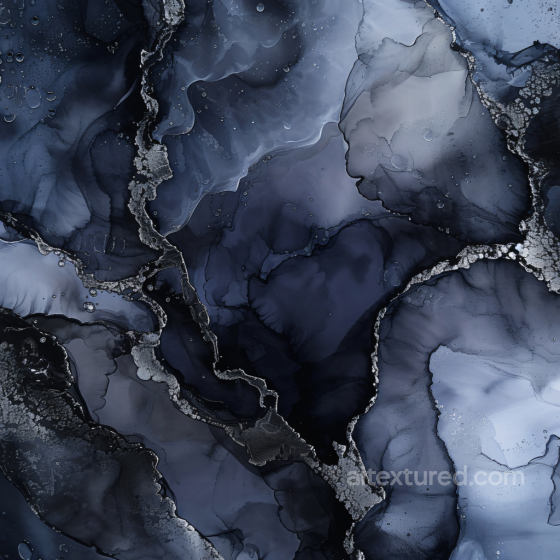 Alcohol Ink PBR Texture Featuring Smoky Navy Blue Fluid Veins Alcohol ink texture preview