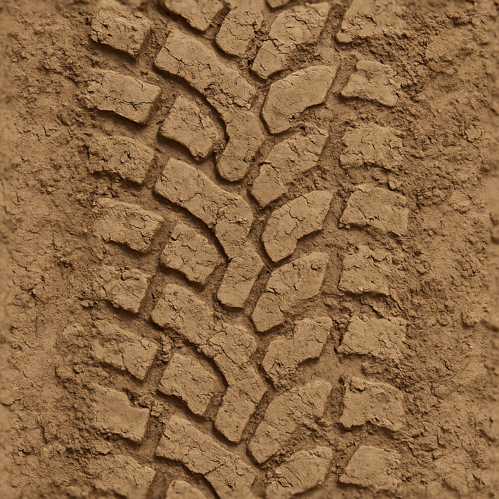 All Terrain Tread Tire Track Overlay Rubber Imprint seamless PBR texture preview