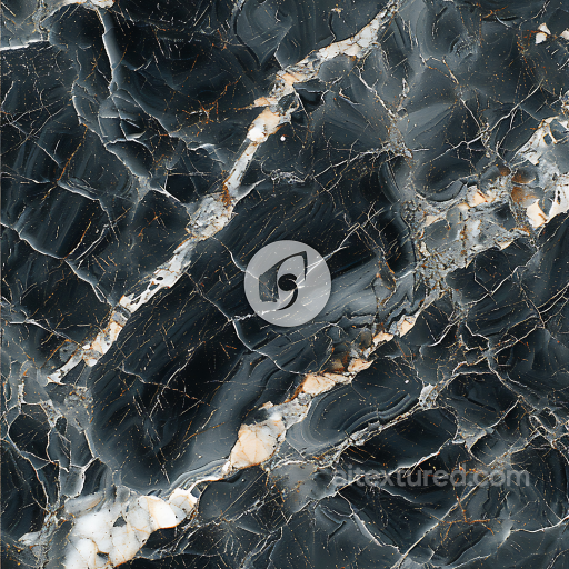 Black Marble PBR Texture Featuring Polished Surface and Intricate Gold Veining seamless Marble PBR texture