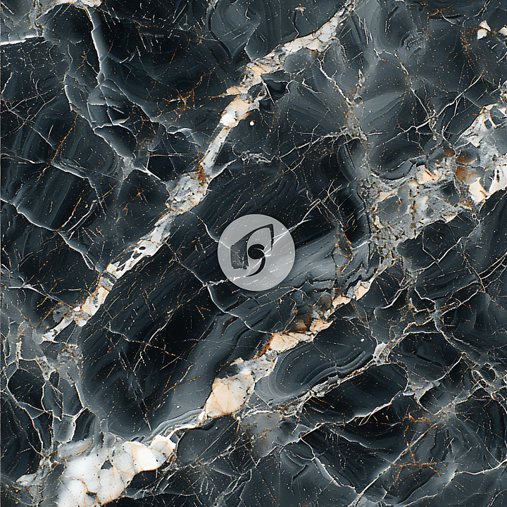 Black Marble Featuring Polished Surface and Intricate Gold Veining seamless PBR texture preview