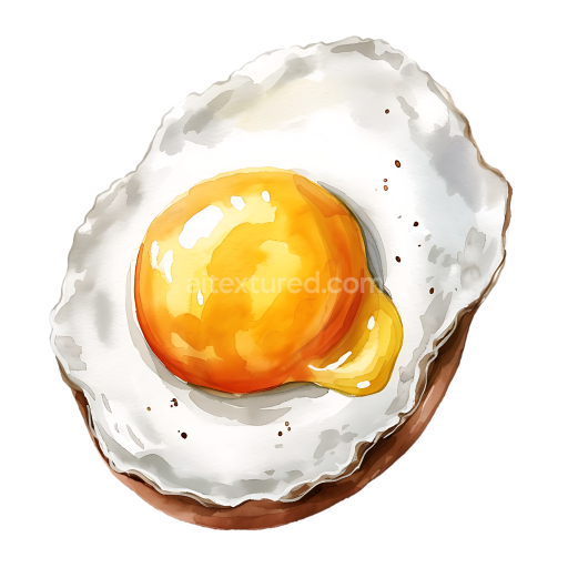 Hand-Painted Fried Egg Breakfast PNG Graphic with Vibrant Yolk