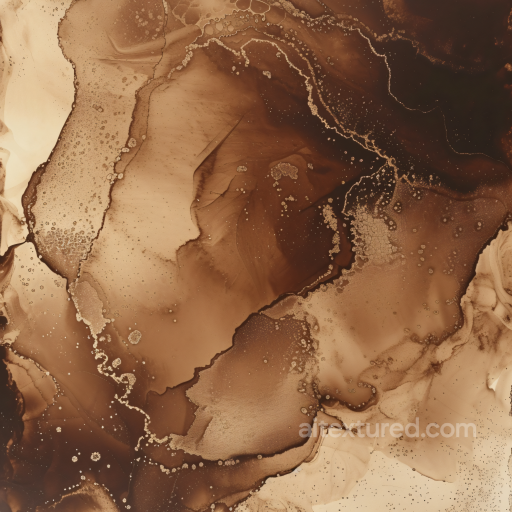 Alcohol Ink PBR Texture Featuring Brown and Gold Organic Marbling texture preview
