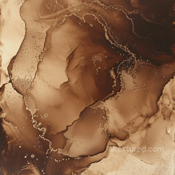 Alcohol Ink PBR Texture Featuring Brown and Gold Organic Marbling Alcohol ink texture preview