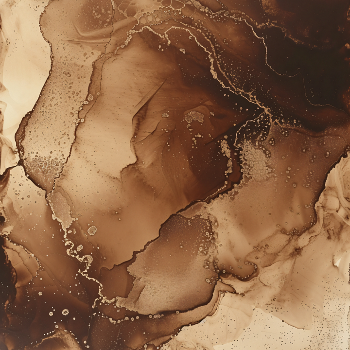 Alcohol Ink Featuring Brown and Gold Organic Marbling seamless PBR texture preview