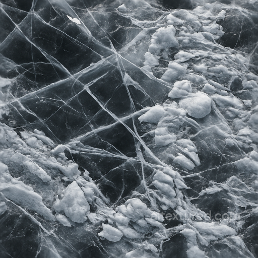 Illustrating Black Ice With Rough Ice Texture And Ice Fissures seamless Ice PBR texture