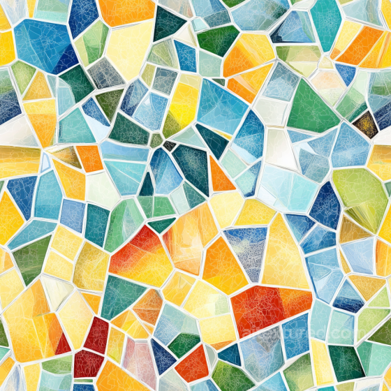 Of Colorful Cracked Glass Mosaic Tiles With Irregular Shapes And Vibrant Palette Mosaic texture preview