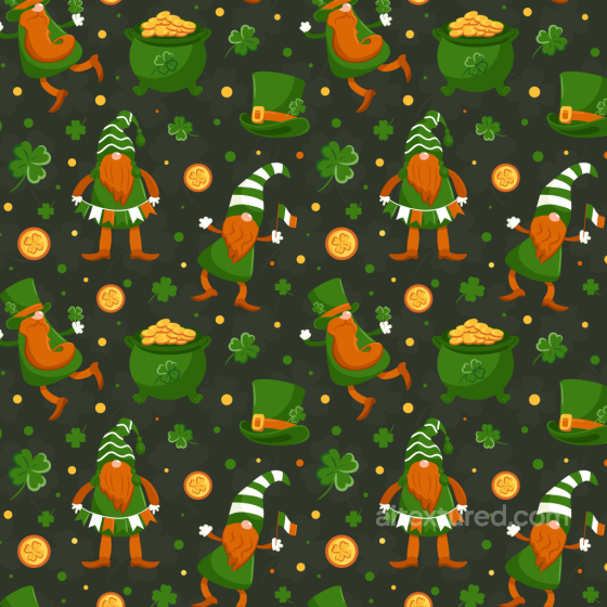 Of St Patrick Digital Paper With Gnomes And Shamrocks St patrick digital paper bundle texture preview