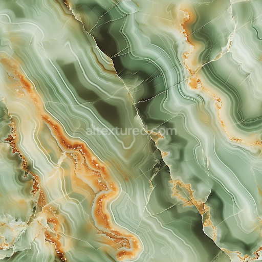 Seamless 3D PBR Green Onyx Marble Texture with Organic Veining and Polished Finish