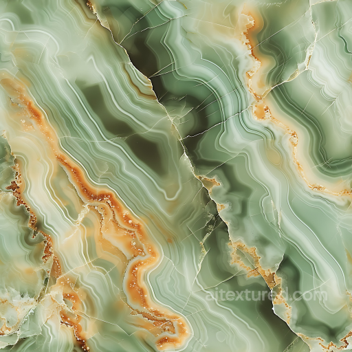 Green Onyx Marble Texture with Organic Veining and Polished Finish seamless Marble PBR texture