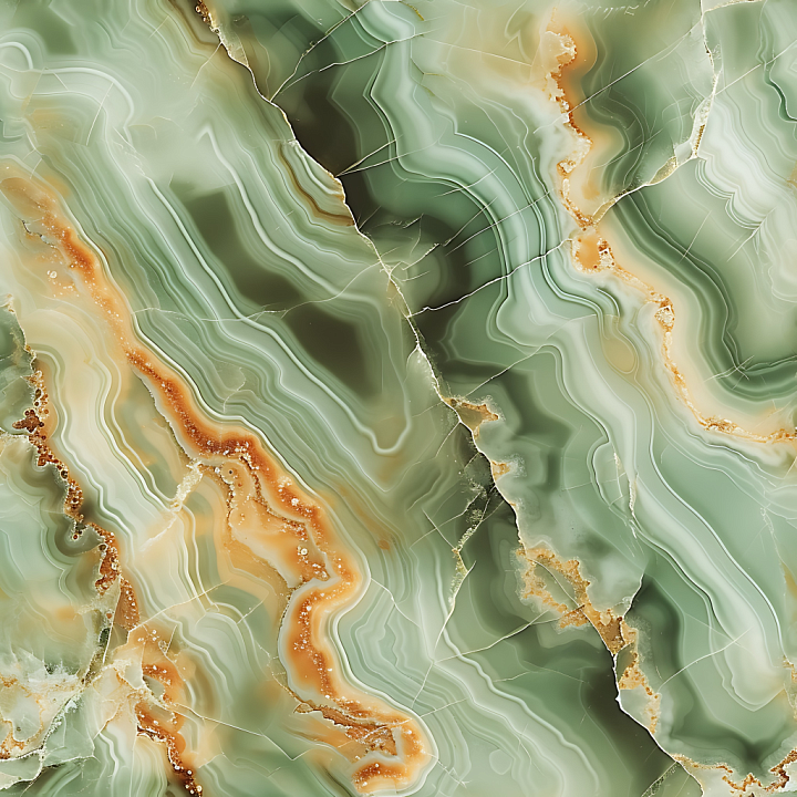 Green Onyx Marble with Organic Veining and Polished Finish seamless PBR texture preview
