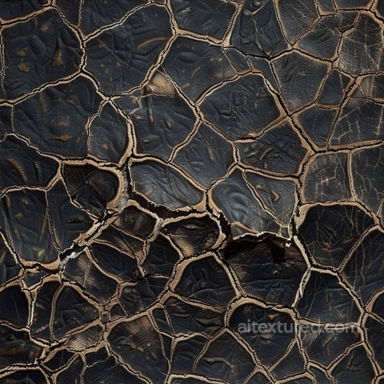 cracked black leather PBR texture with deep fissures and aged surface Leather texture preview