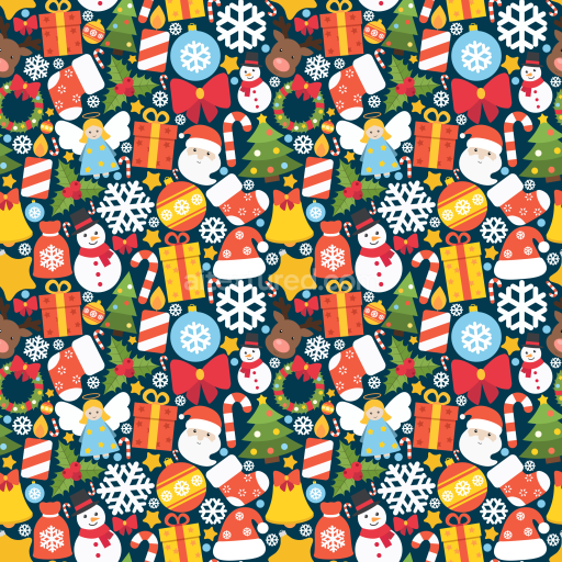 Seamless 3D PBR texture featuring colorful Christmas digital paper pattern
