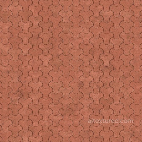 Y-Shape Paver Interlocking Cement Blocks | Free PBR Brick texture preview