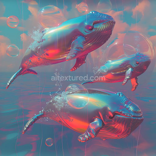 Seamless 3D Inflated Glossy Vinyl Panels PBR Texture in Blue-Red Gradient