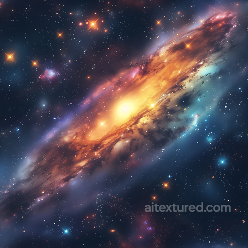 Space PBR Texture Featuring a Vibrant Galaxy Cloud and Starfield seamless Star, space, planets PBR texture