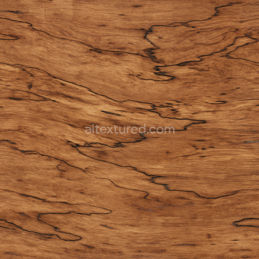 Seamless 3d texture PBR 8k Spalted wood with rustic grain and waxed wood finish