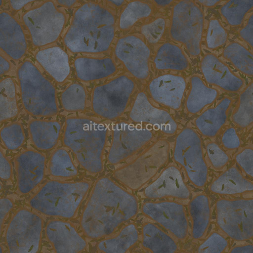 Preview — Cobblestone Texture with Fallen Leaves | Free PBR
