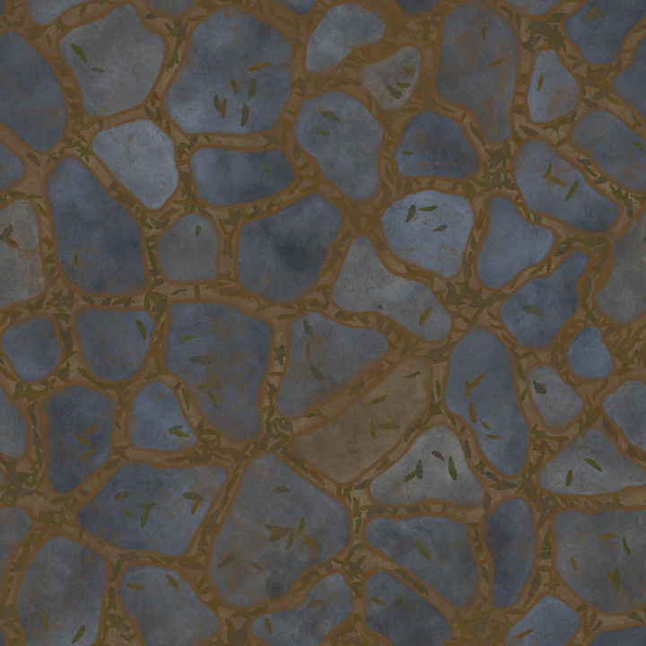 Cobblestone with Fallen Leaves seamless PBR texture preview
