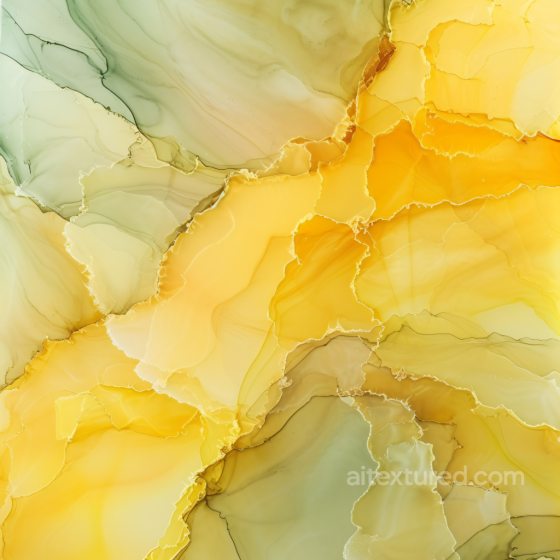 Alcohol Ink PBR Texture Featuring Golden Yellow & Olive Green Fluid Waves Alcohol ink texture preview