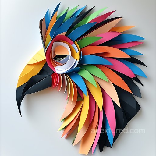 Seamless 3D PBR Texture of Stylized Multicolored Layered Animal Feathers texture preview