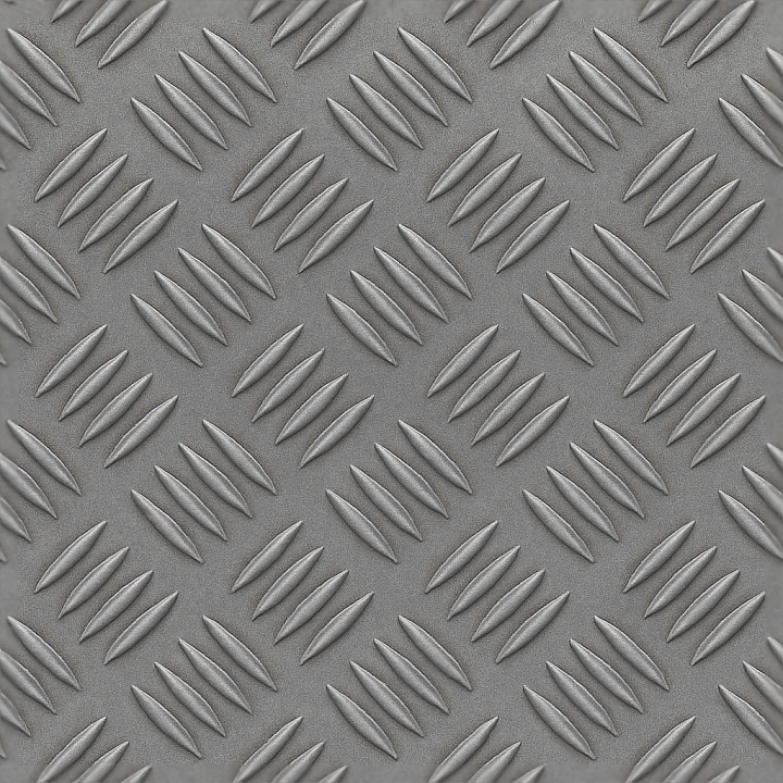 Tactile Plate With Chequered Plate Pattern On Steel Gray Surface seamless PBR texture preview