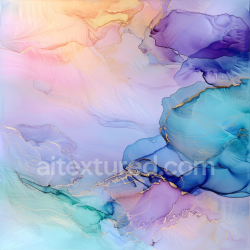 seamless Seamless 3D Alcohol Ink PBR Texture Featuring Pastel Swirls and Gold Veins texture 8k free download PBR