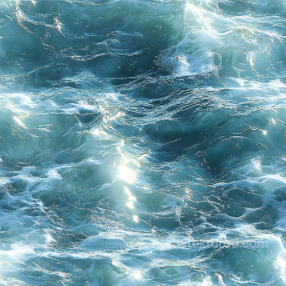 Ocean Surface PBR Texture Featuring Dynamic Waves and Foamy Highlights Water texture preview