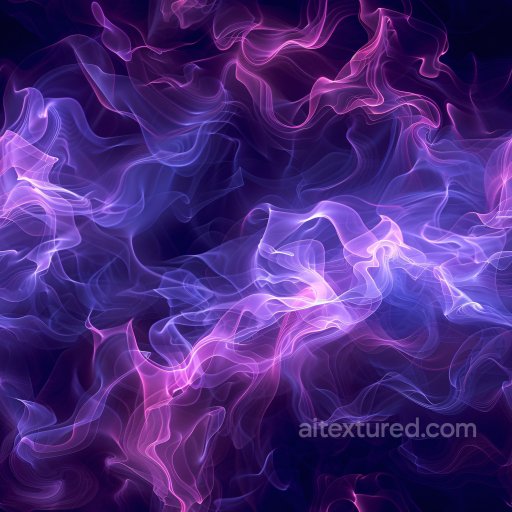 Seamless 3D PBR Texture of Glossy Purple and Blue Flowing Fabric Waves texture preview