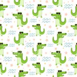 Pattern Bundle - Seamless 3D Pattern PBR Texture with Playful Cartoon Crocodile Motifs and Fun Abstract De… texture preview