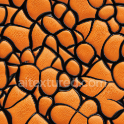 seamless Seamless 3D Orange Pebbled Leather PBR Texture with Glossy Black Insets and Distinctive Segmentation texture 8k free download PBR