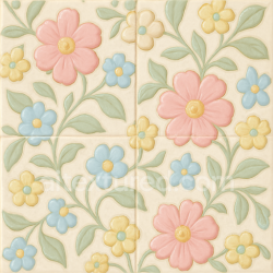 seamless Seamless 3d texture pbr 8k glazed ceramic mosaic with floral motifs and pastel palette texture 8k free download PBR