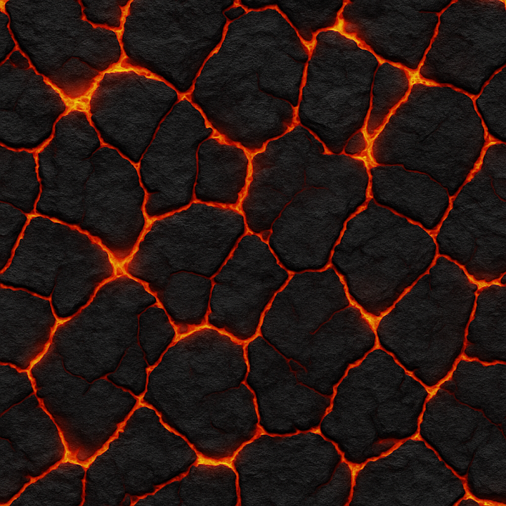 Cracked Lava seamless PBR texture preview